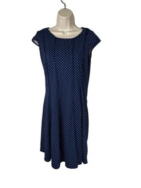 Robert Louis Navy Polka Dot Midi Dress